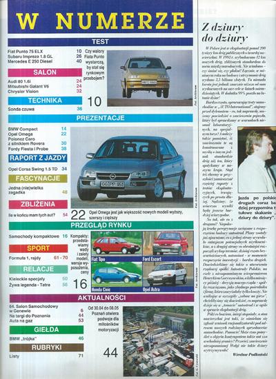 Auto International numer 4/1994 spis treści
